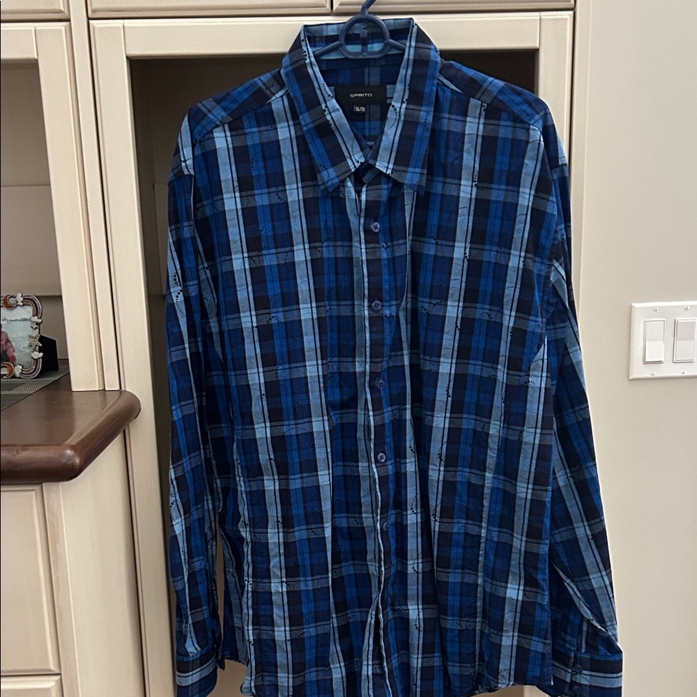 Spirit Blue and Black Plaid Shirt